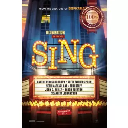 SING 2016 MUSICAL KIDS OFFICIAL ORIGINAL CINEMA MOVIE PRINT PREMIUM POSTER