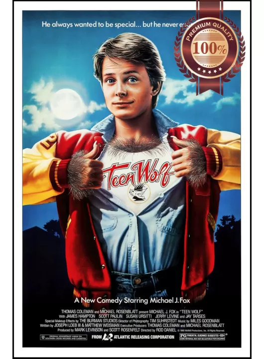 TEEN WOLF 1985 80s ORIGINAL OFFICIAL CINEMA MOVIE FILM PRINT PREMIUM POSTER