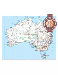 DETAILED MAP OF AUSTRALIAN ROADS AUSTRALIA AUS ATLAS WALL PRINT PREMIUM POSTER