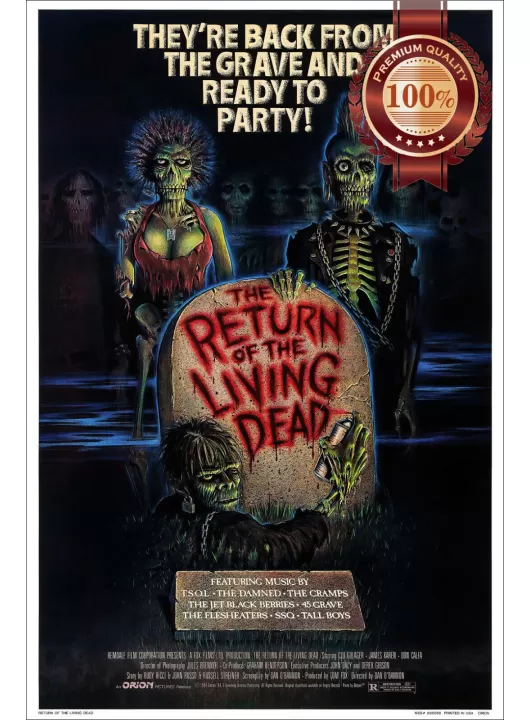 RETURN OF THE LIVING DEAD 1985 80s ORIGINAL CINEMA MOVIE PRINT PREMIUM POSTER RETURN OF THE LIVING DEAD 1985 80s ORIGINAL CINEMA MOVIE PRINT PREMIUM POSTER