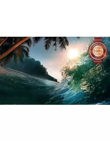 BEACH SCENE ISLAND WAVE BREAKING OASIS PHOTO WALL ART PRINT PREMIUM POSTER