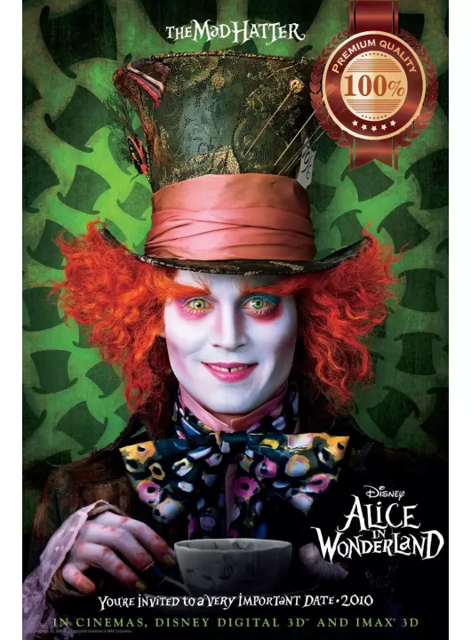 THE MAD HATTER ALICE IN WONDERLAND JOHNNY DEPP WALL ART PRINT PREMIUM POSTER THE MAD HATTER ALICE IN WONDERLAND JOHNNY DEPP WALL ART PRINT PREMIUM POSTER