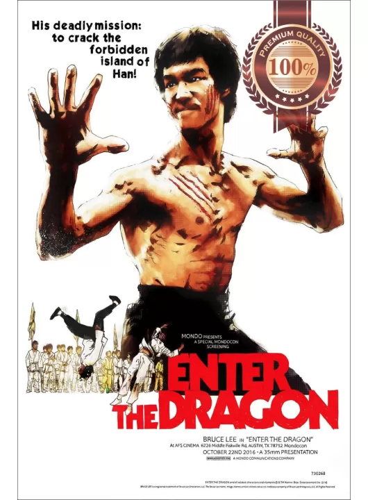 ENTER THE DRAGON 1973 70s BRUCE LEE ORIGINAL CINEMA FILM MOVIE PRINT PREMIUM POSTER