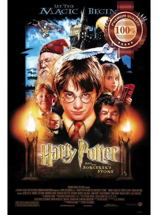 HARRY POTTER AND THE SORCERER'S STONE ORIGINAL CINEMA MOVIE PRINT PREMIUM POSTER HARRY POTTER AND THE SORCERER'S STONE ORIGINAL CINEMA MOVIE PRINT PREMIUM POSTER