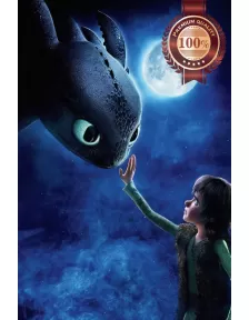 HOW TO TRAIN YOUR DRAGON HICCUP TOOTHLESS MOON WALL ART PRINT PREMIUM POSTER